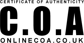 C.O.A Certificate Of Authenticity ONLINECOA.CO.UK